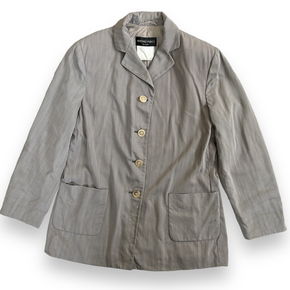Vintage Antonio Fusco x Sophy Curson Womens Classic Blazer Gray, Size M/L